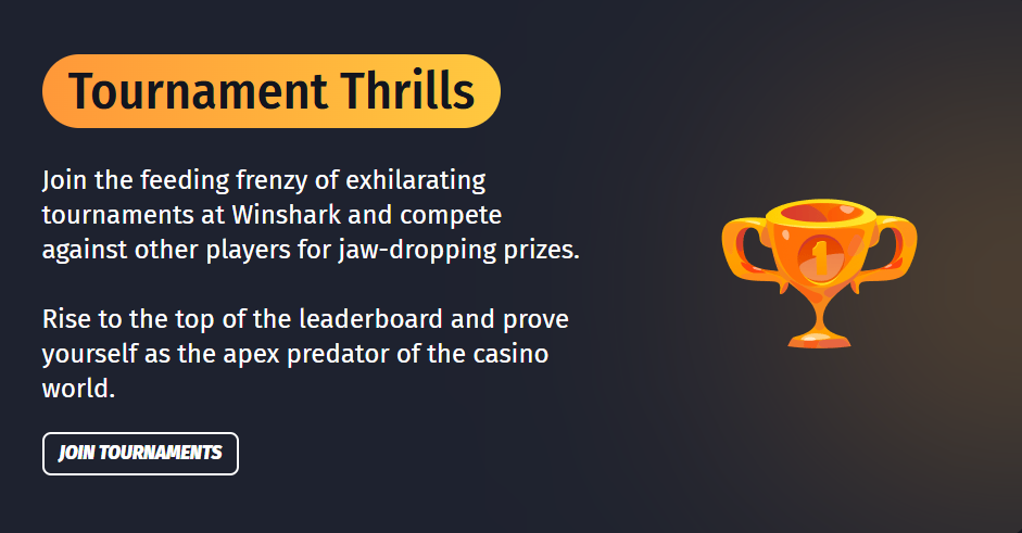 Winshark Casino tournament and jackpot games with progressive prize pools